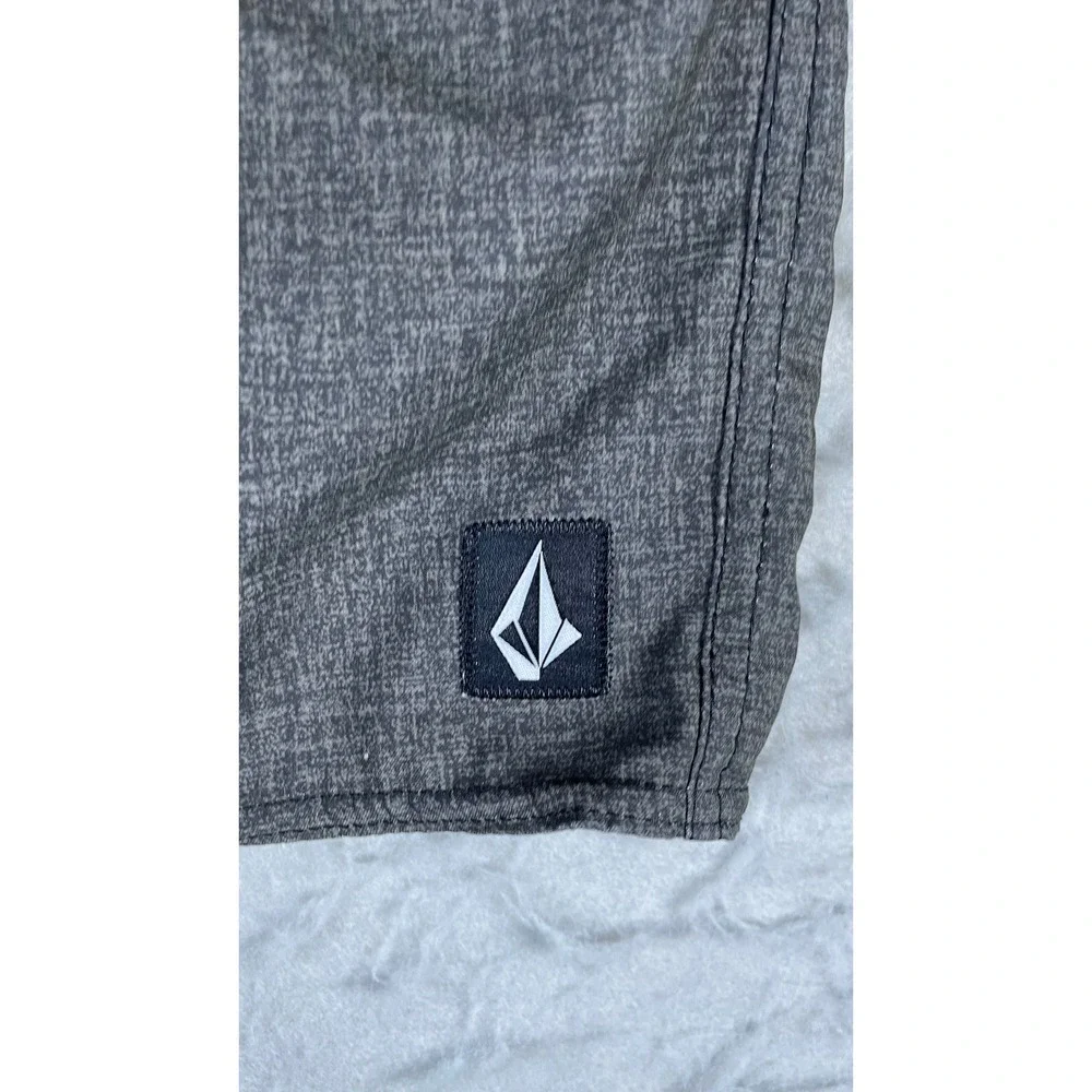 Volcom Board Shorts Mens XL Grey Excellent Heathered Swim Trunks Drawstring
